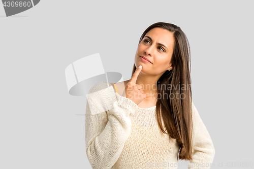 Image of Beasutiful woman thinking