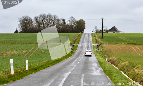 Image of Car on a Small Country Road