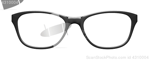 Image of black glasses on white background