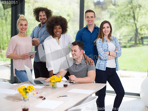 Image of Multiethnic startup Business Team At A Meeting at modern office 