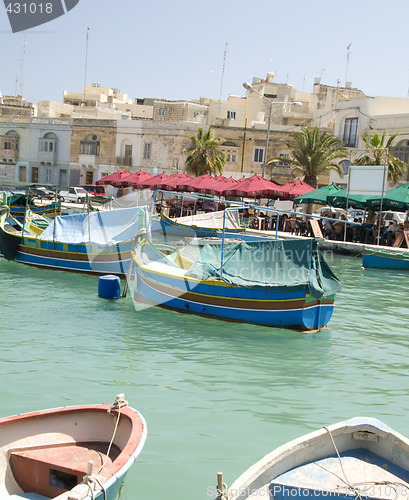 Image of Marsaxlokk ancient fishing village malta mediterranean