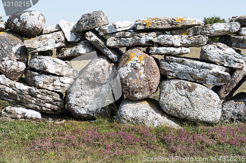 Image of Traditional dry stone wall closeup