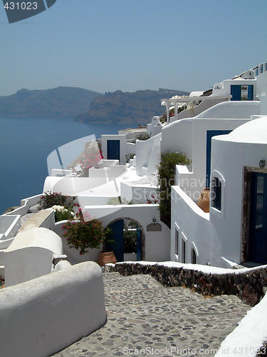 Image of   caldera view santorini greek islands hotel motel traditional h