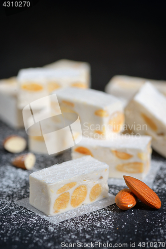 Image of White nougat with almonds 