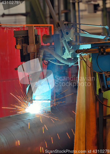 Image of Welder machine performs welding