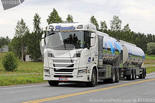 Image of White Next Generation Scania Milk Tanker