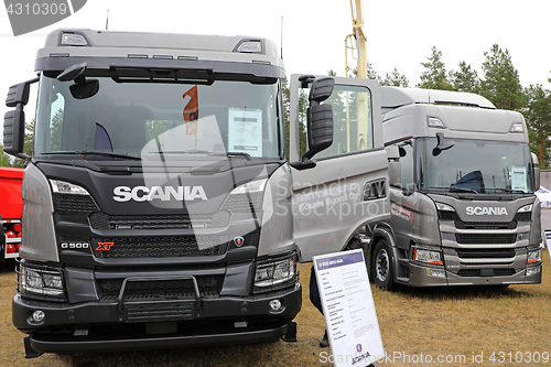 Image of New Scania G-series Trucks on Display