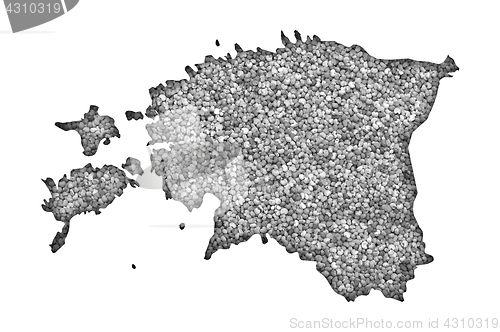 Image of Map of Estonia on poppy seeds