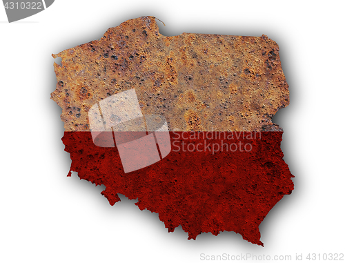 Image of Textured map of Poland in nice colors
