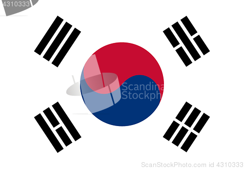 Image of Colored flag of South Korea