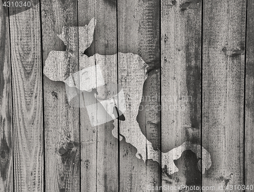 Image of Map of Central America on weathered wood