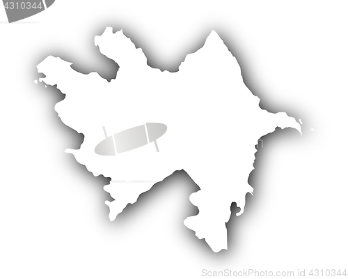 Image of Map of Azerbaijan with shadow