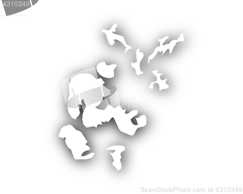 Image of Map of Orkney Islands with shadow