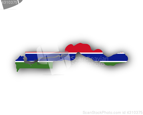 Image of Map and flag of the Gambia