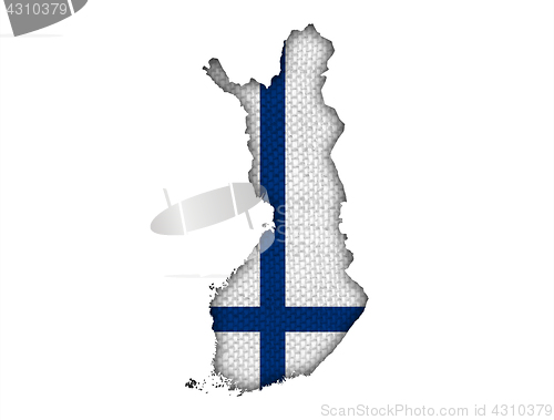 Image of Map and flag of Finland