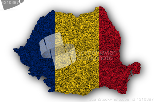 Image of Textured map of Romania in nice colors