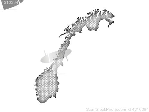 Image of Map of Norway on linen