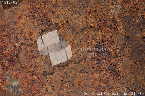 Image of Map of Slovakia on rusty metal