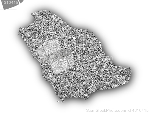 Image of Map of Saudi Arabia on poppy seeds