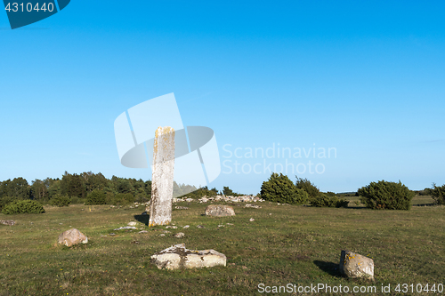 Image of Ancient monument in a great plain grassland