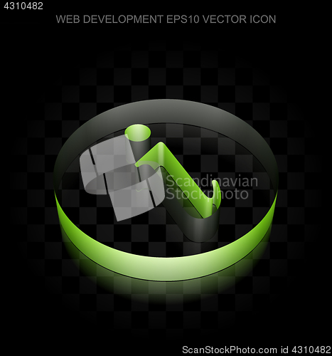 Image of Web design icon: Green 3d Information made of paper, transparent shadow, EPS 10 vector.