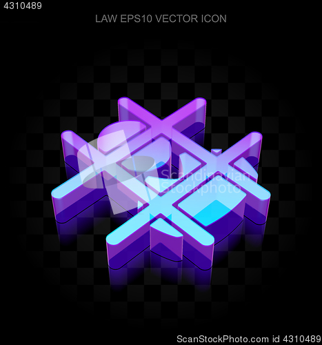 Image of Law icon: 3d neon glowing Criminal made of glass, EPS 10 vector.