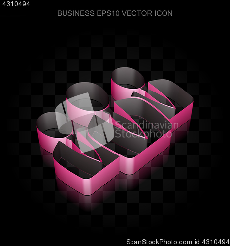 Image of Finance icon: Crimson 3d Business People made of paper, transparent shadow, EPS 10 vector.