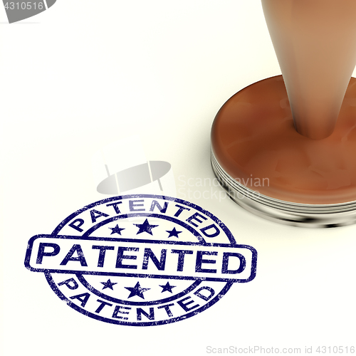 Image of Patented Stamp Showing Registered Patent Or Trademarks