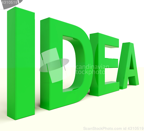 Image of Idea Word In Green Showing Concept Or Creativity