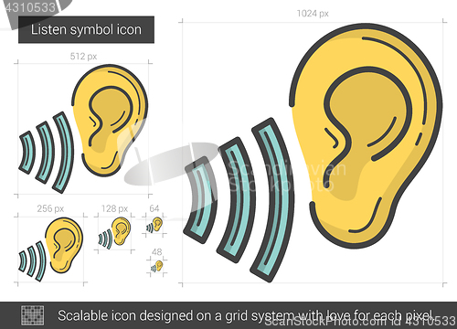 Image of Listen symbol line icon.