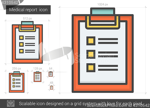 Image of Medical report line icon.