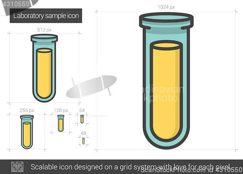 Image of Laboratory sample line icon.