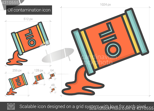 Image of Oil contamination line icon.