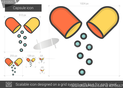 Image of Capsule line icon.