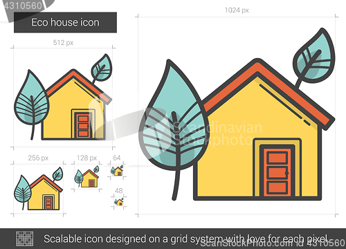 Image of Eco house line icon.