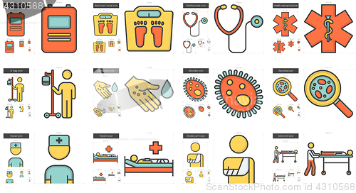 Image of Medicine line icon set.