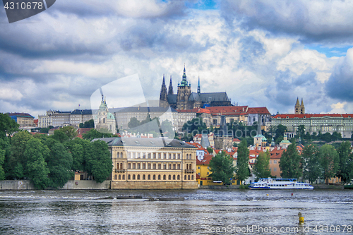 Image of Prague castle and clouds