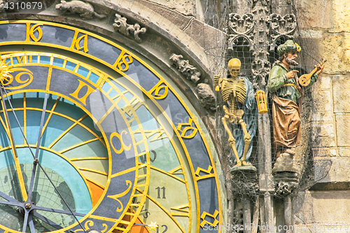 Image of detail of old prague clock