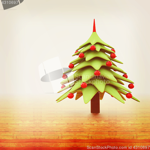 Image of Christmas background. 3d illustration. Vintage style.