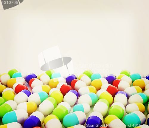 Image of Tablets background with space for your text. 3D illustration. Vi