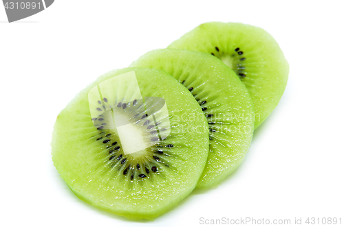 Image of Kiwi fruit, slice of qiwi isolated on white background