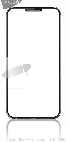 Image of Smartphone with blank screen on white 