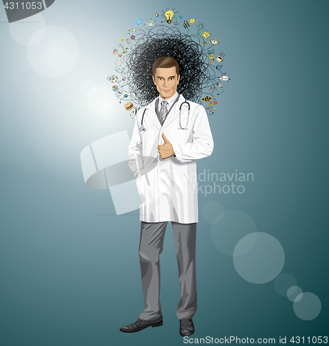 Image of Vector Doctor With Stethoscope