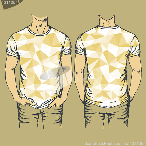 Image of Vector yellow t-shirts templates