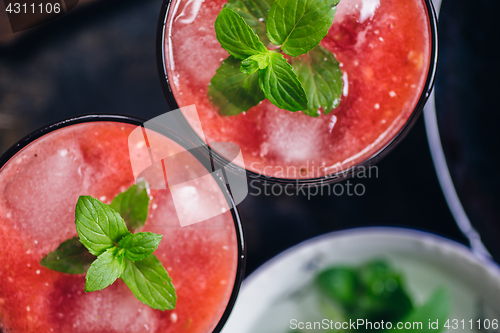 Image of Two glasses ofred smoothie