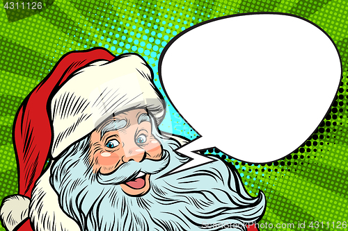 Image of Santa Claus cartoon bubble, Christmas greeting