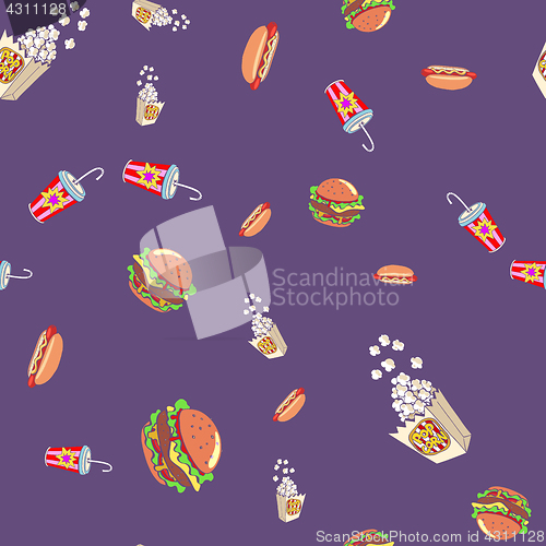 Image of Fast food seamless pattern background