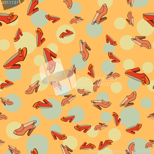 Image of Red women shoes seamless pattern fashion background