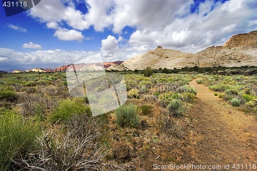 Image of Path to the Redrock Mountains in Snow Canyon - Utah