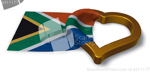 Image of flag of the Republic of South Africa and heart symbol - 3d rendering